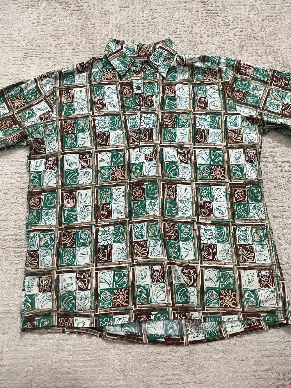 Reyn Spooner 1/4 Button Polo Hawaiian Shirt